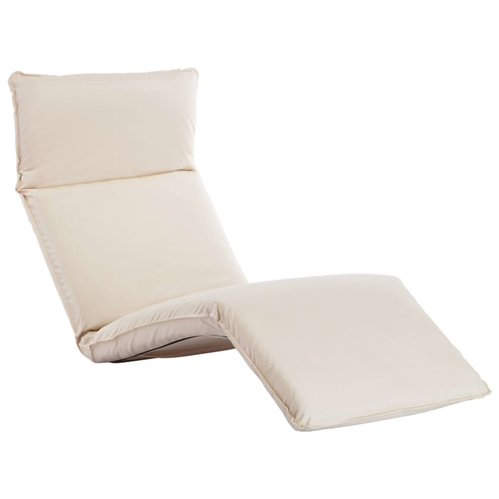 Foldable Sunlounger Oxford Fabric Cream White Tolbpb