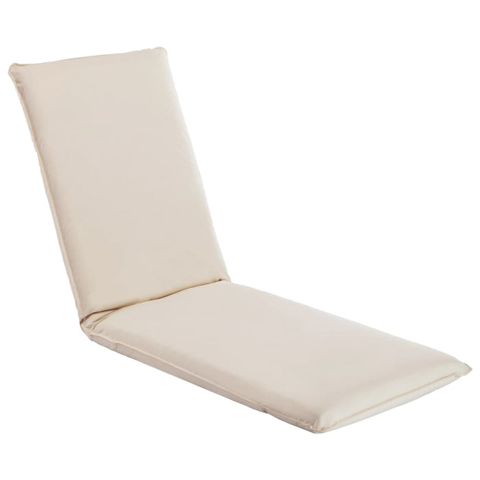 Foldable Sunlounger Oxford Fabric Cream White Tolbpb