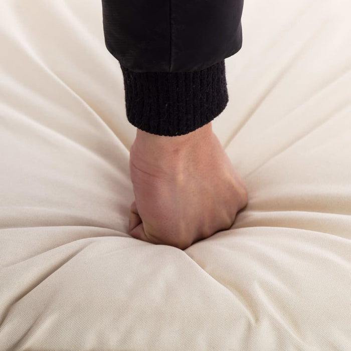 Foldable Sunlounger Oxford Fabric Cream White Tolbpb