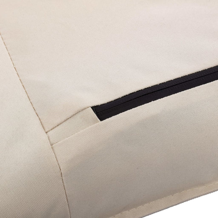 Foldable Sunlounger Oxford Fabric Cream White Tolbpb