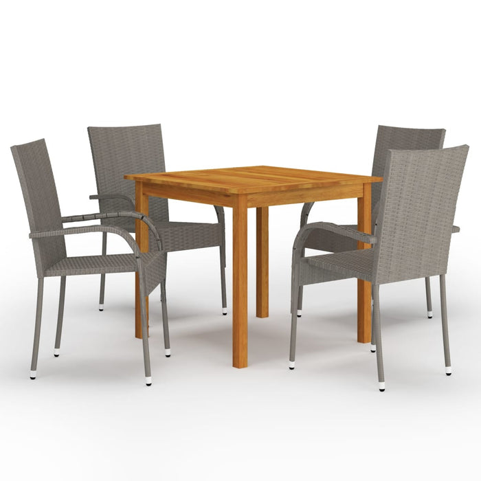 5 Piece Garden Dining Set Grey Tblilka