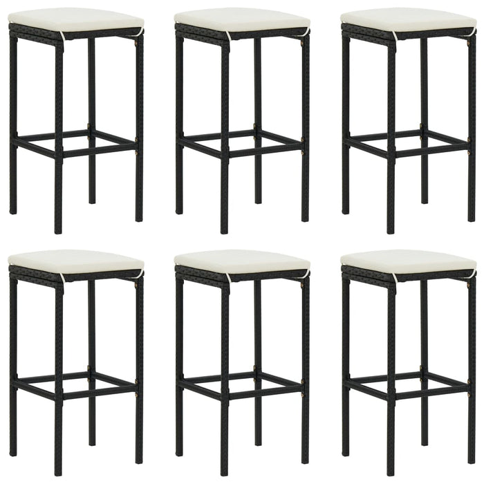 7 Piece Garden Bar Set With Cushions Black Tblnboo