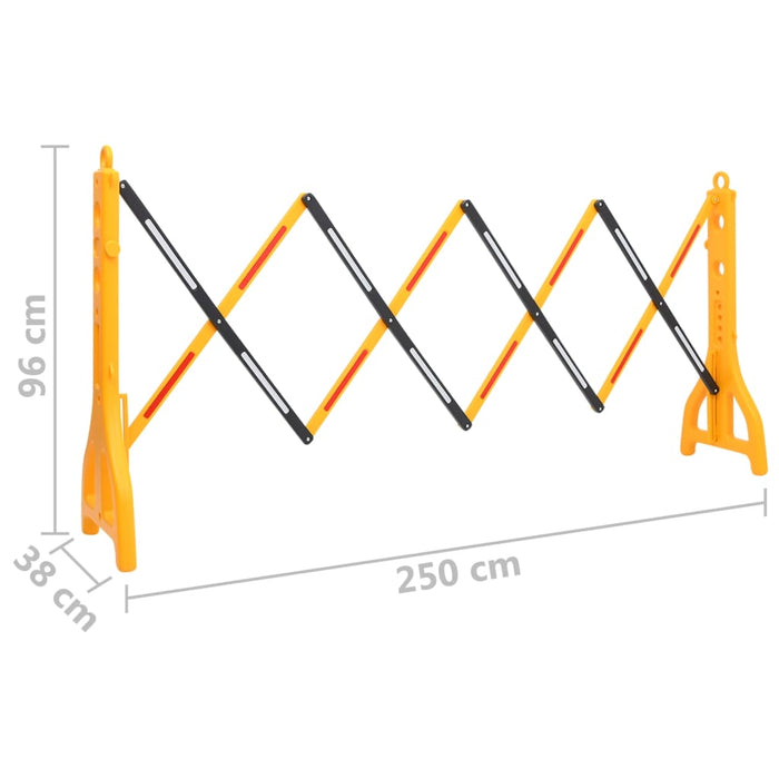 Folding Traffic Barrier Yellow And Black 250X38X96 Cm Opbknn