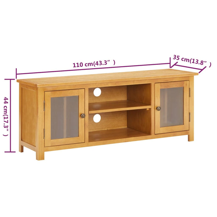 Tv Cabinet 110X35X44 Cm Solid Oak Wood Txiatp