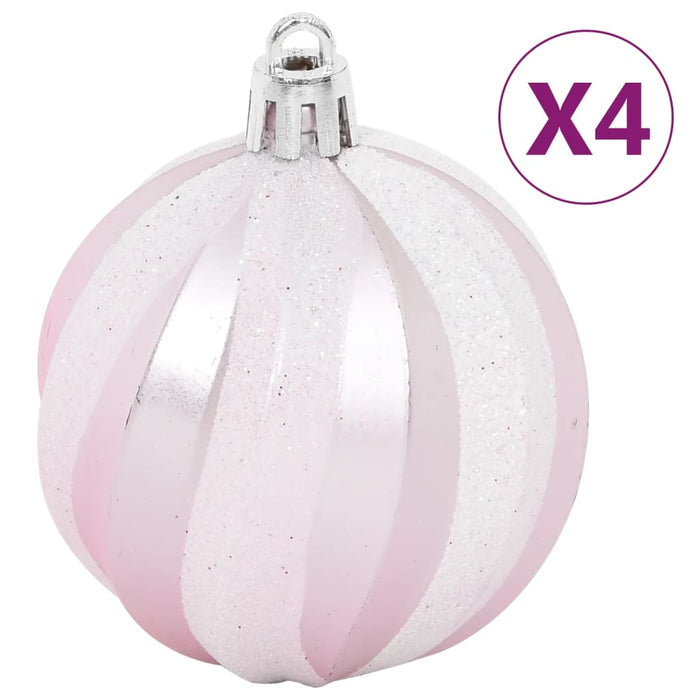 108 Piece Christmas Bauble Set White And Pink Ttbbka