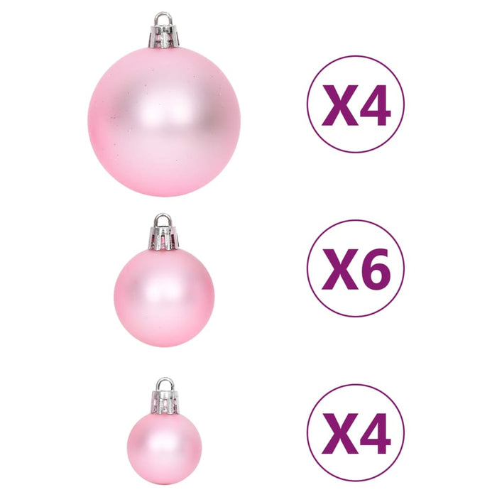 108 Piece Christmas Bauble Set White And Pink Ttbbka