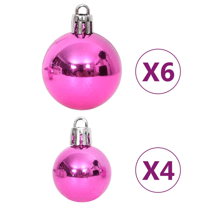 108 Piece Christmas Bauble Set White And Pink Ttbbka