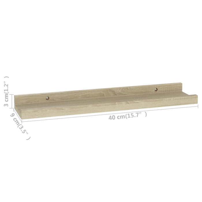 Wall Shelves 2 Pcs Sonoma Oak 40X9X3 Cm Txllik
