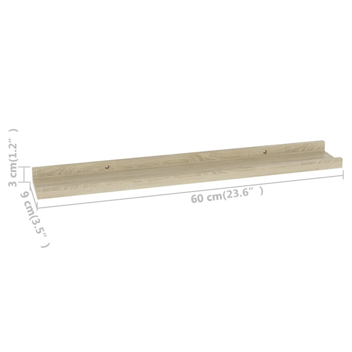Wall Shelves 2 Pcs Sonoma Oak 60X9X3 Cm Txllnb