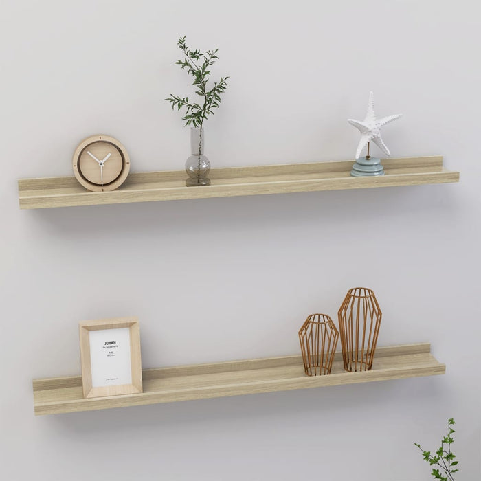 Wall Shelves 2 Pcs Sonoma Oak 80X9X3 Cm Txllno