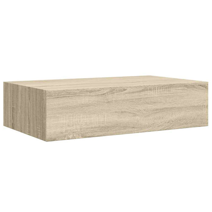 Wall-Mounted Drawer Shelves 2 Pcs Oak 40X23.5X10Cm Mdf Ttbxan