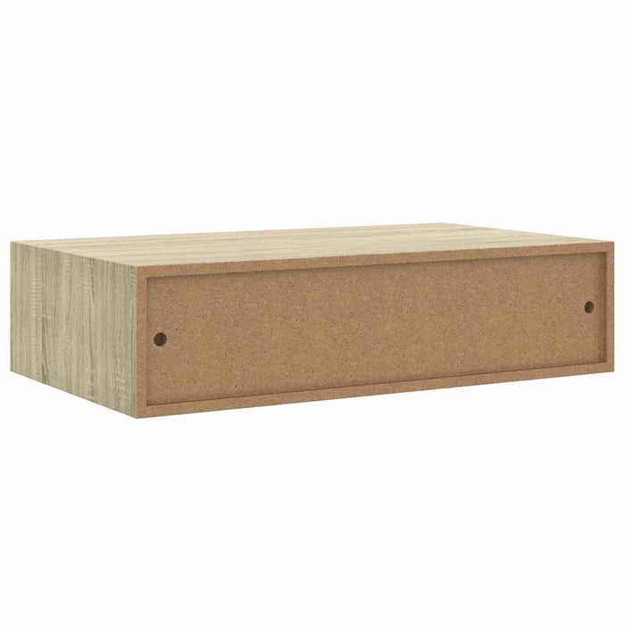 Wall-Mounted Drawer Shelves 2 Pcs Oak 40X23.5X10Cm Mdf Ttbxan