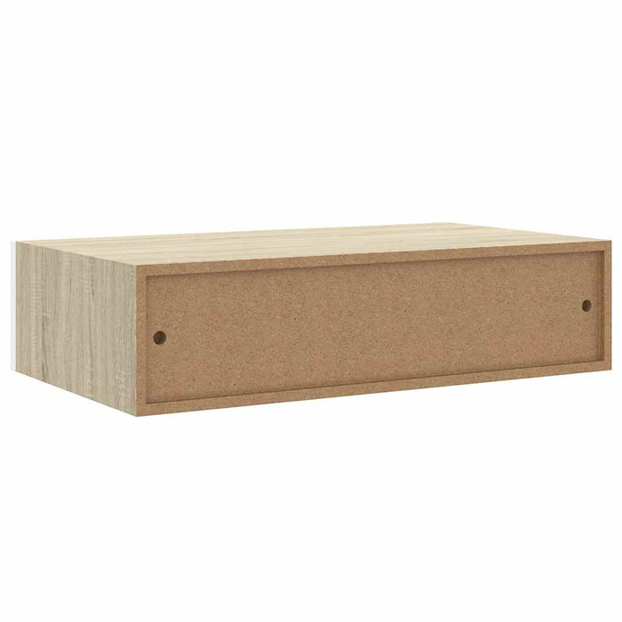 Wall-Mounted Drawer Shelf Oak And White 40X23.5X10Cm Mdf Ttbxak