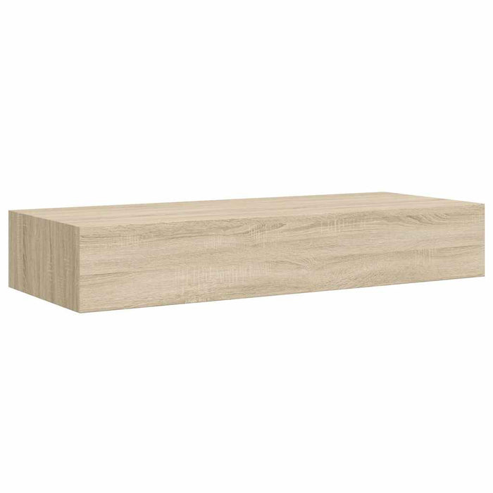 Wall-Mounted Drawer Shelves 2 Pcs Oak 60X23.5X10Cm Mdf Ttbxlx