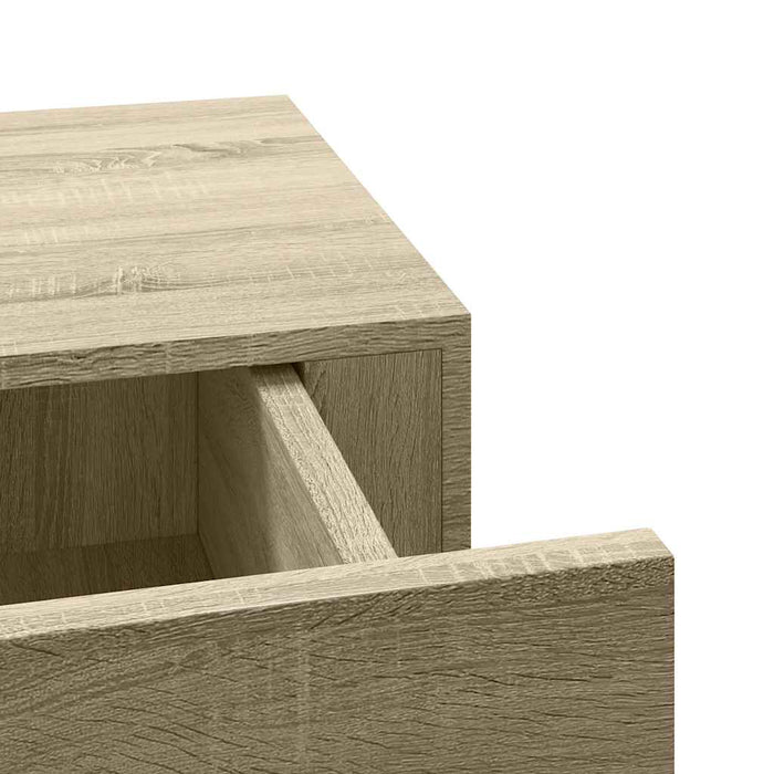 Wall-Mounted Drawer Shelves 2 Pcs Oak 60X23.5X10Cm Mdf Ttbxlx