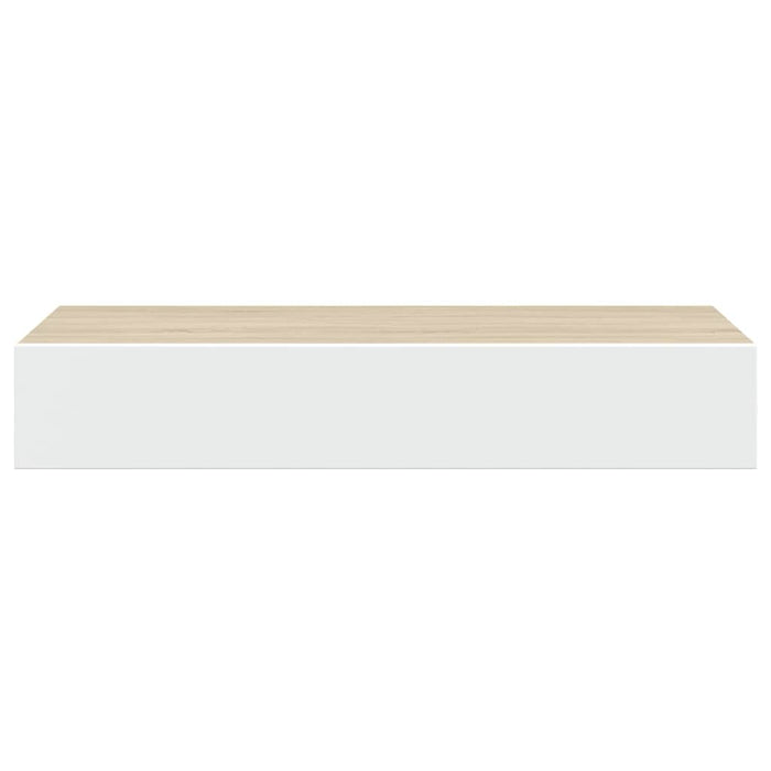 Wall-Mounted Drawer Shelf Oak And White 60X23.5X10Cm Mdf Ttbxlt