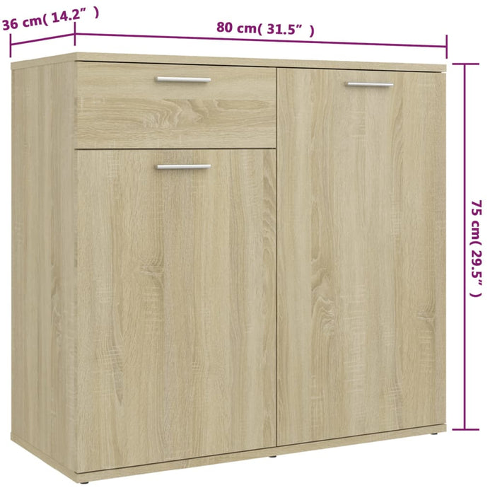 Sideboard Sonoma Oak 160X36X75 Cm Engineered Wood Tbiaktb