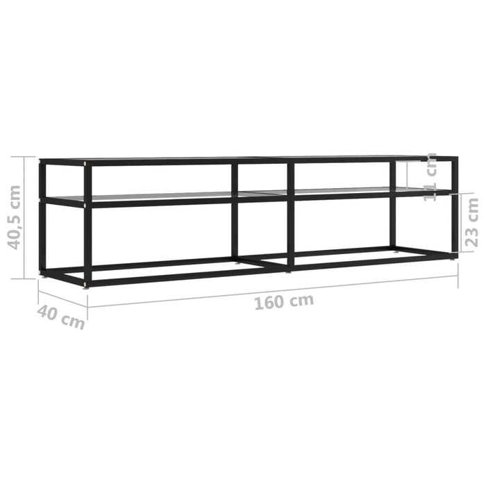 Tv Cabinet Transparent 160X40X40.5 Cm Tempered Glass Ttoion