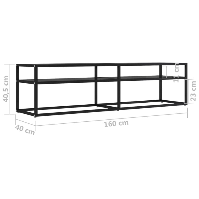 Tv Cabinet Black 160X40X40.5 Cm Tempered Glass Ttoiok