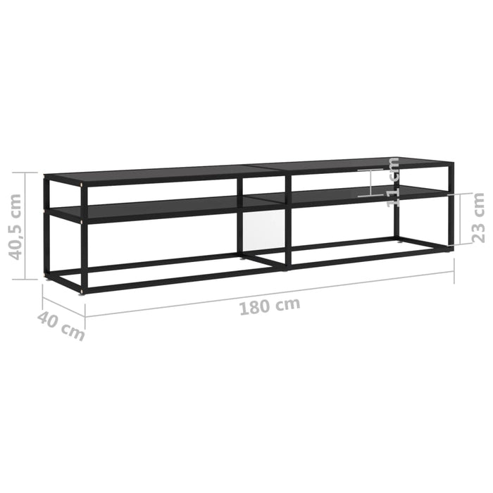 Tv Cabinet Black 180X40X40.5 Cm Tempered Glass Ttoixt