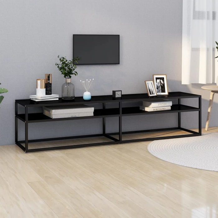 Tv Cabinet Black 180X40X40.5 Cm Tempered Glass Ttoixt