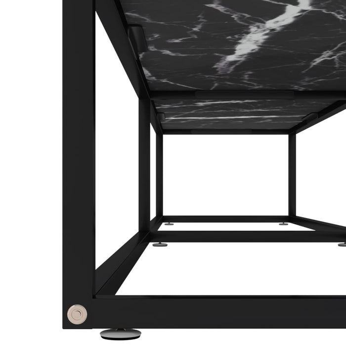Tv Cabinet Black Marble 200X40X40.5 Cm Tempered Glass Ttoixk
