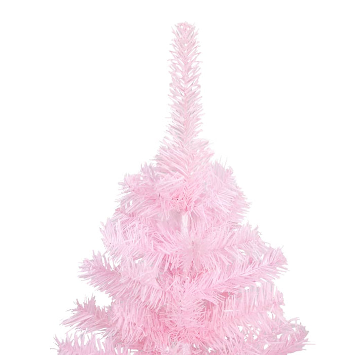 Artificial Pre-Lit Christmas Tree With Stand Pink 210 Cm Pvc Tbiiaoa