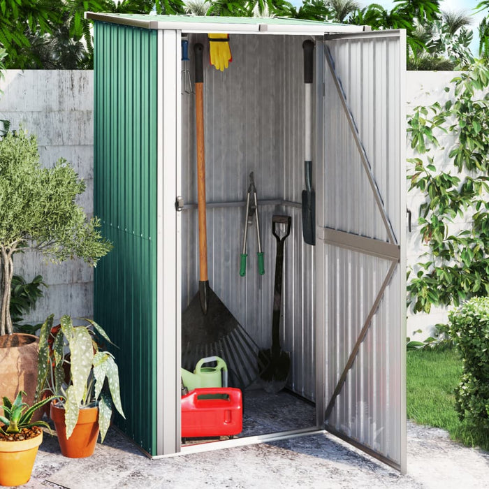 Garden Shed Green 118.5X97X209.5 Cm Galvanised Steel Opbnkk