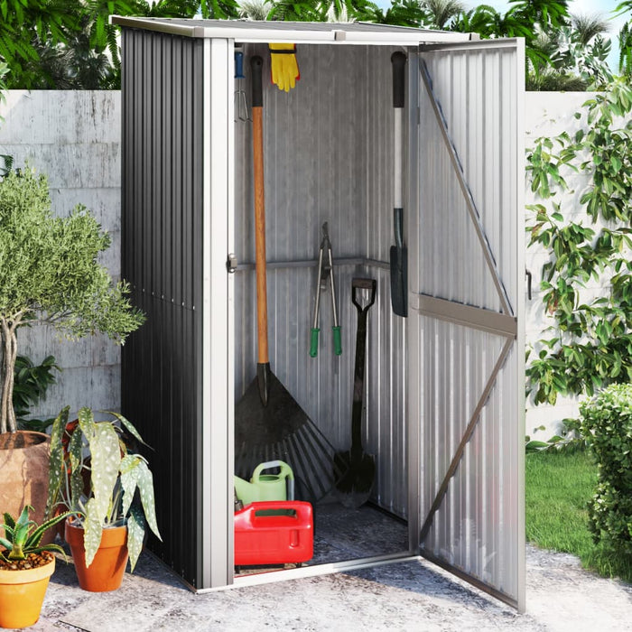 Garden Shed Anthracite 118.5X97X209.5 Cm Galvanised Steel Opbkbo