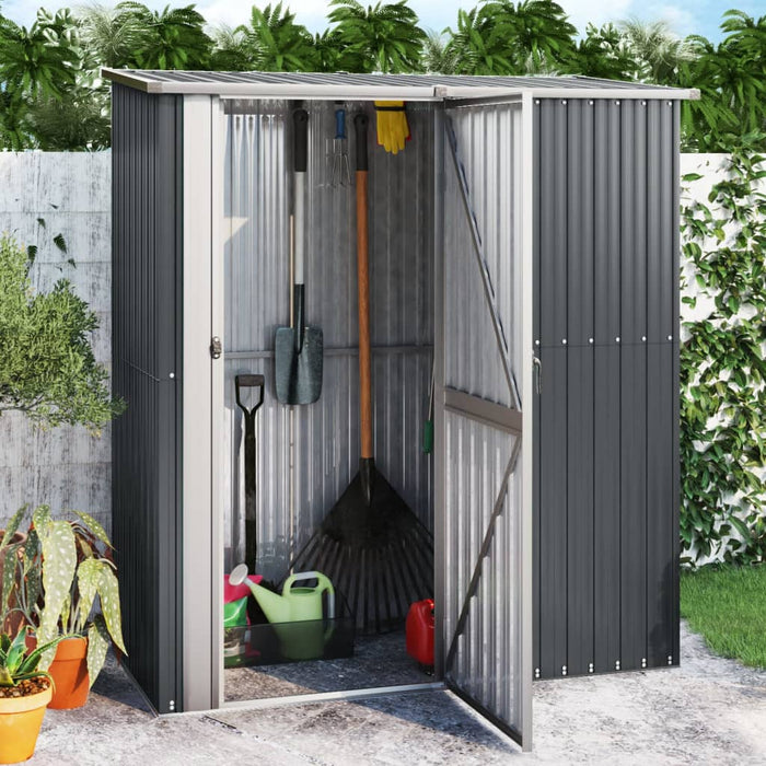Garden Shed Anthracite 180.5X97X209.5 Cm Galvanised Steel Opbkbp