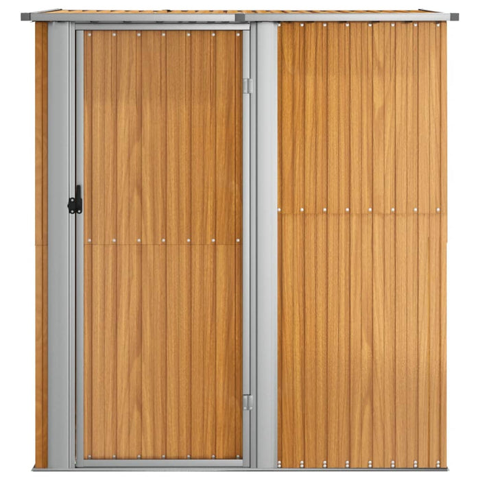 Garden Shed 180.5X97X209.5 Cm Galvanised Steel Wooden Look Opbkbl
