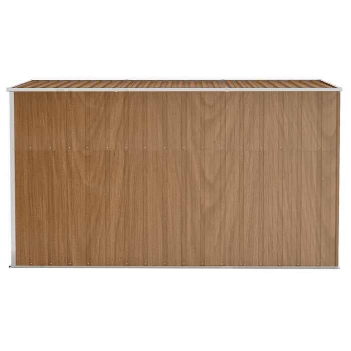 Wall-Mounted Garden Shed Brown 118X288X178 Cm Galvanised Steel Tolxxn