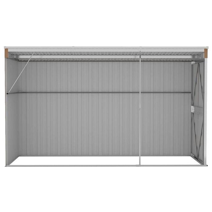 Wall-Mounted Garden Shed Brown 118X288X178 Cm Galvanised Steel Tolxxn