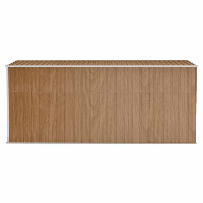 Wall-Mounted Garden Shed Brown 118X382X178 Cm Galvanised Steel Tolxtx