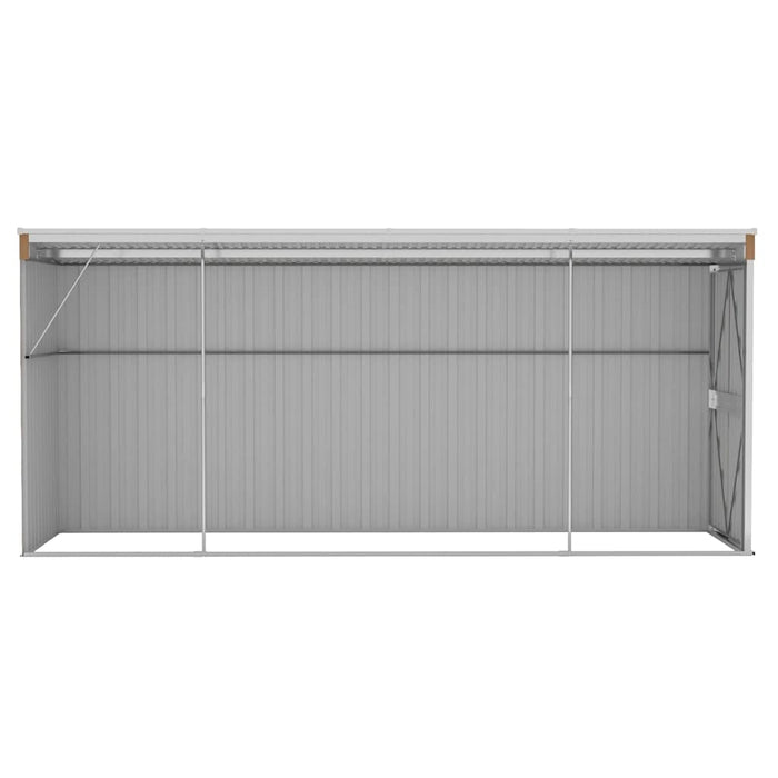 Wall-Mounted Garden Shed Brown 118X382X178 Cm Galvanised Steel Tolxtx