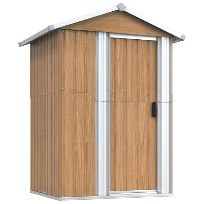 Garden Shed Brown 126X97.5X177 Cm Galvanised Steel Tolxtl