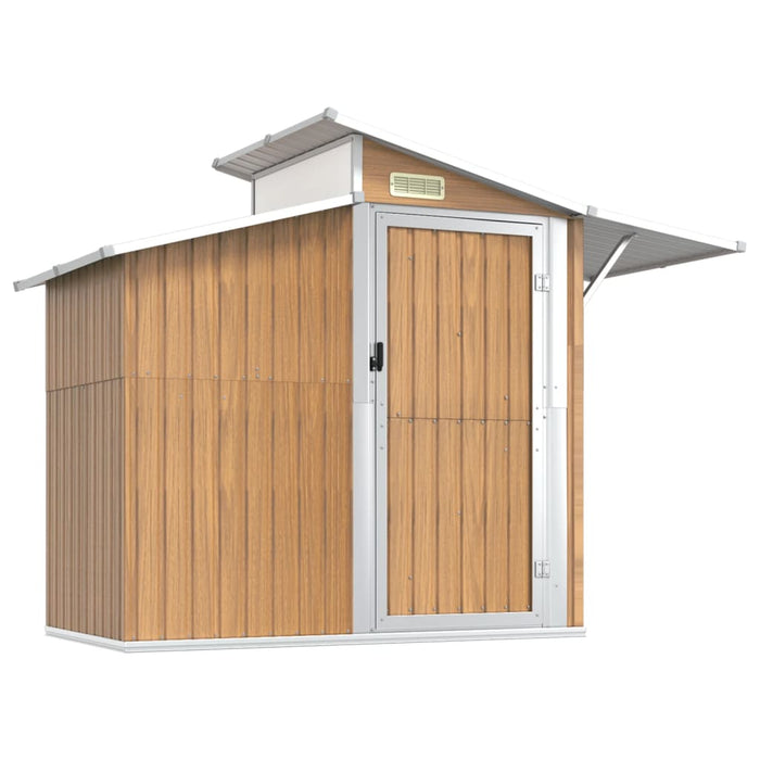 Garden Shed Brown 270X130X208.5 Cm Galvanised Steel Tolxap