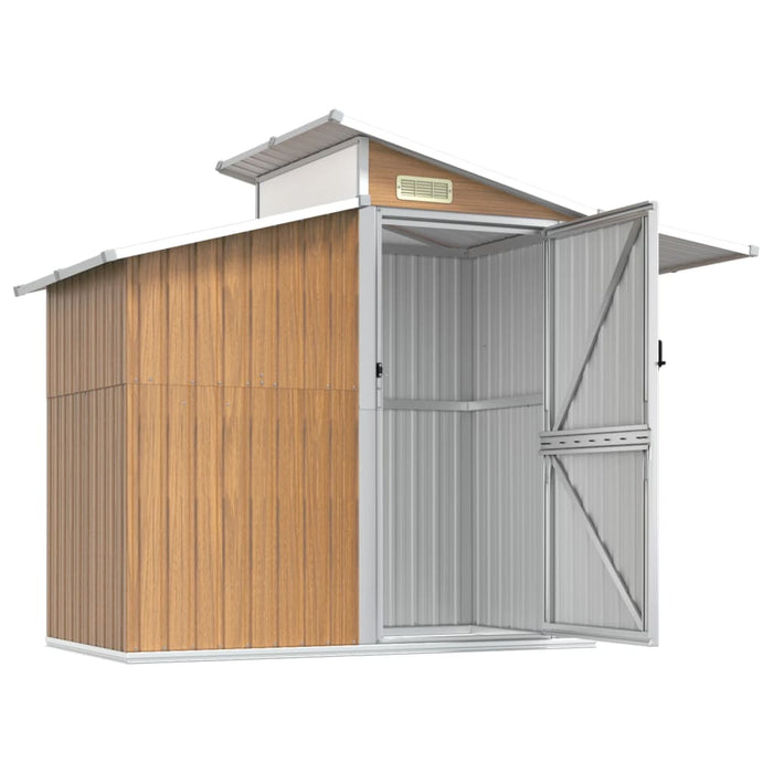 Garden Shed Brown 270X130X208.5 Cm Galvanised Steel Tolxap