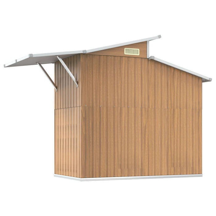 Garden Shed Brown 270X130X208.5 Cm Galvanised Steel Tolxap