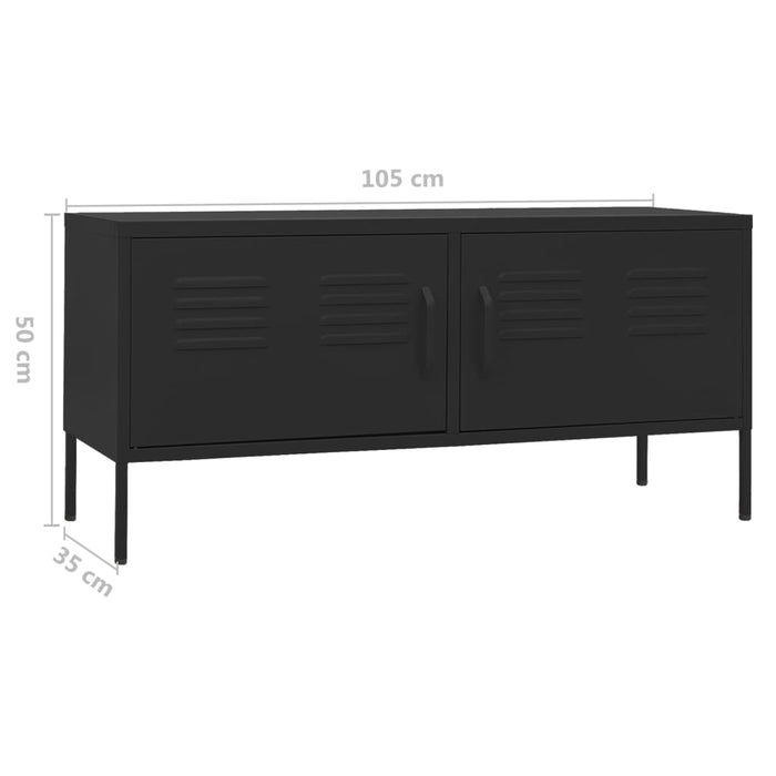 Tv Cabinet Black 105X35X50 Cm Steel Ttlxtx