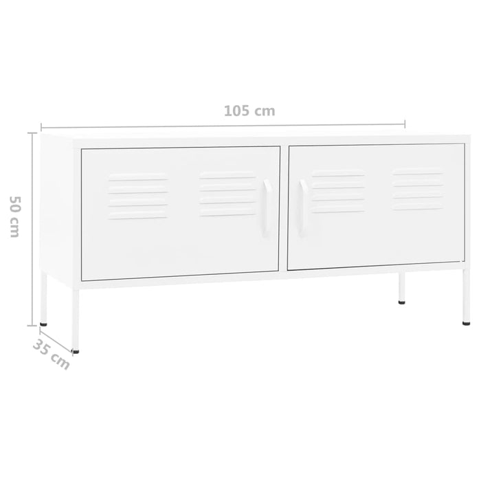 Tv Cabinet White 105X35X50 Cm Steel Ttlxtt