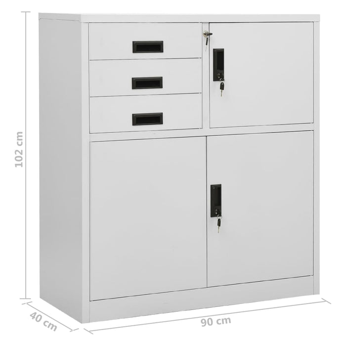 Office Cabinet Light Grey 90X40X102 Cm Steel Ttlabl