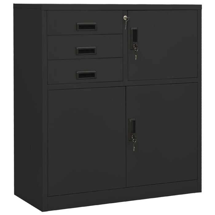 Office Cabinet Anthracite 90X40X102 Cm Steel Ttlabn