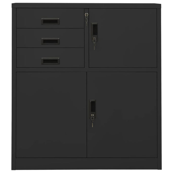 Office Cabinet Anthracite 90X40X102 Cm Steel Ttlabn