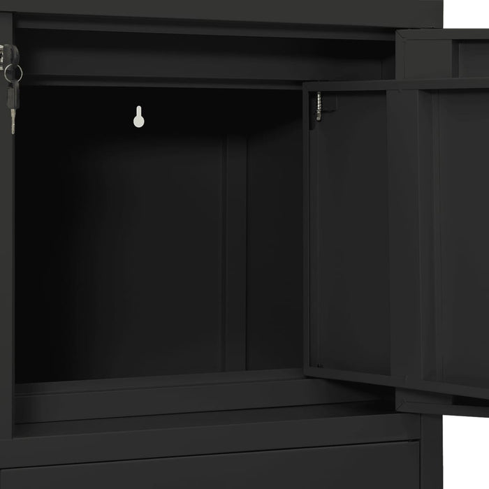 Office Cabinet Anthracite 90X40X102 Cm Steel Ttlabn