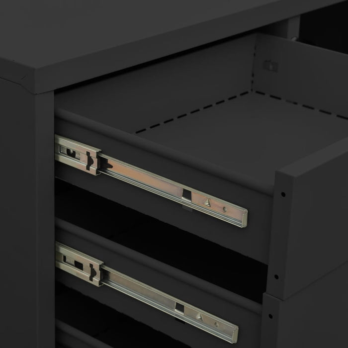 Office Cabinet Anthracite 90X40X102 Cm Steel Ttlabn