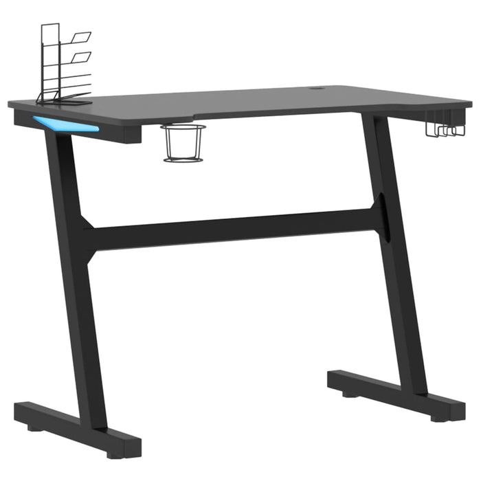 Gaming Desk Led With Z Shape Legs Black 90X60X75 Cm Txpaon