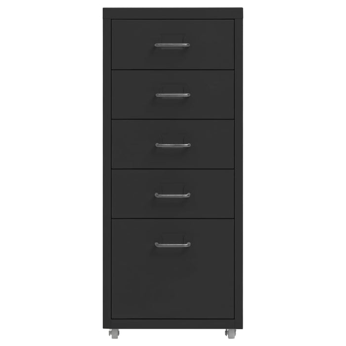 Mobile File Cabinet Black 28X41X69 Cm Metal Ttpkoa