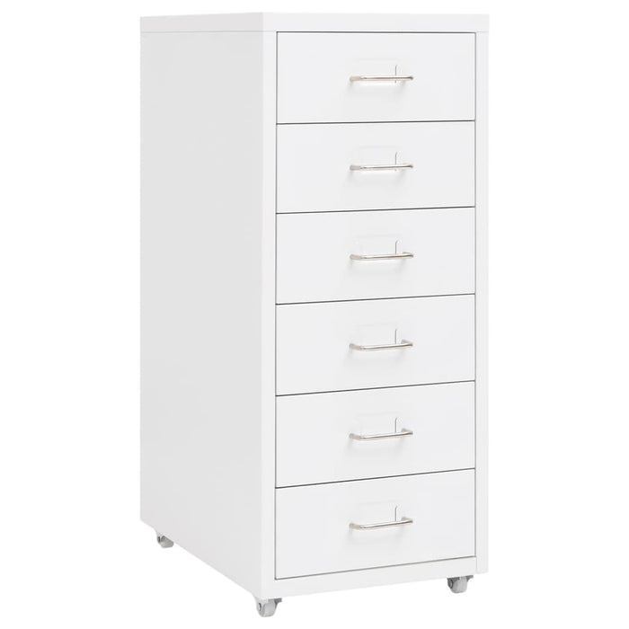 Mobile File Cabinet White 28X41X69 Cm Metal Ttpkol
