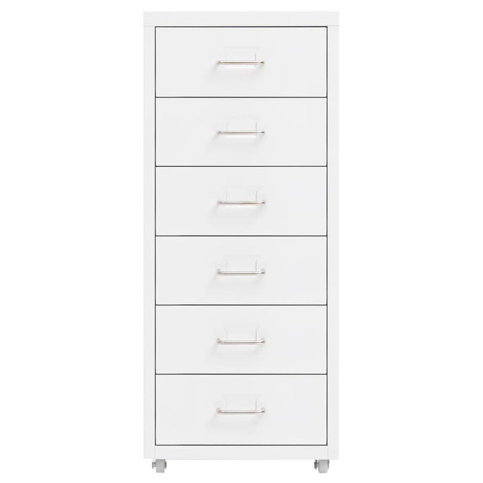 Mobile File Cabinet White 28X41X69 Cm Metal Ttpkol